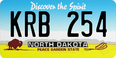 ND license plate KRB254