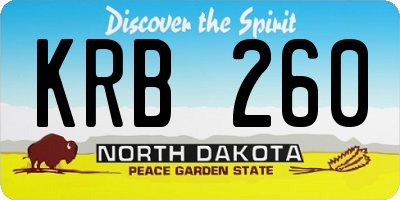 ND license plate KRB260