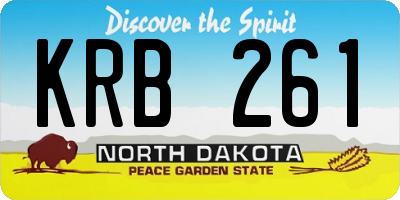 ND license plate KRB261