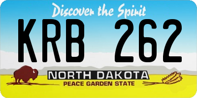 ND license plate KRB262