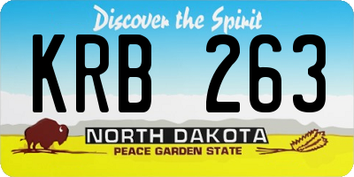 ND license plate KRB263