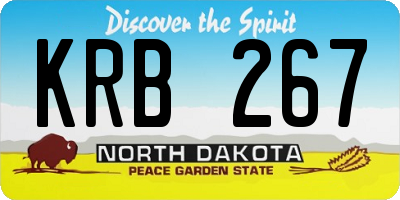 ND license plate KRB267