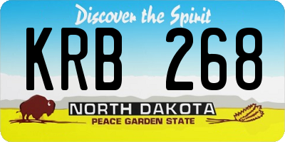 ND license plate KRB268