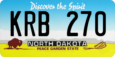 ND license plate KRB270