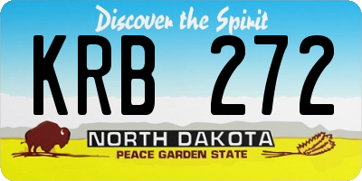 ND license plate KRB272