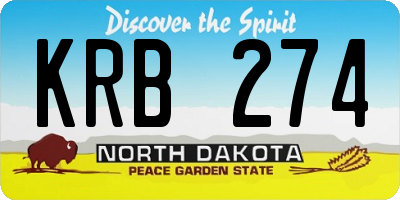 ND license plate KRB274