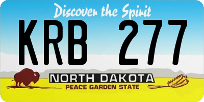 ND license plate KRB277