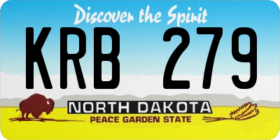 ND license plate KRB279
