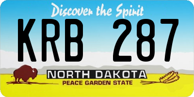 ND license plate KRB287