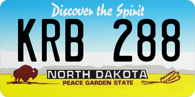 ND license plate KRB288