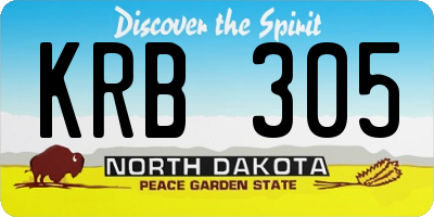 ND license plate KRB305