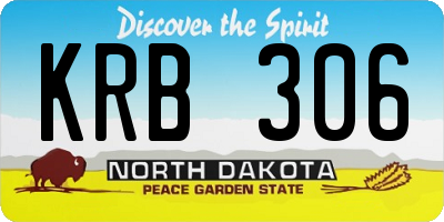 ND license plate KRB306