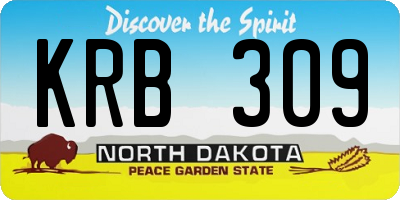 ND license plate KRB309