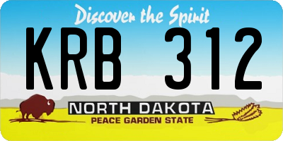 ND license plate KRB312