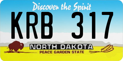 ND license plate KRB317