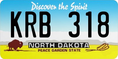 ND license plate KRB318