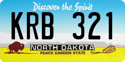ND license plate KRB321