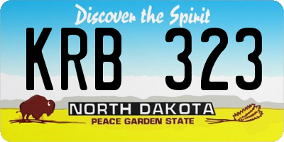 ND license plate KRB323