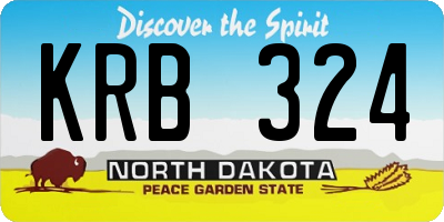 ND license plate KRB324