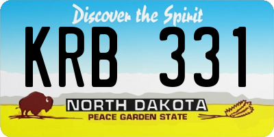ND license plate KRB331