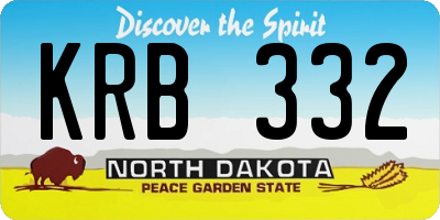 ND license plate KRB332