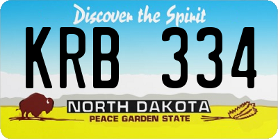 ND license plate KRB334