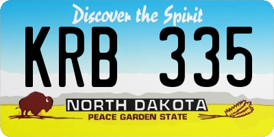 ND license plate KRB335