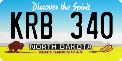 ND license plate KRB340