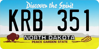 ND license plate KRB351