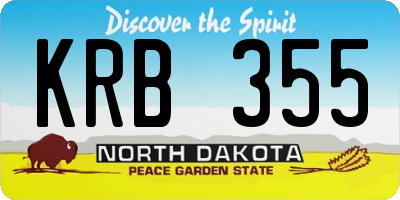 ND license plate KRB355