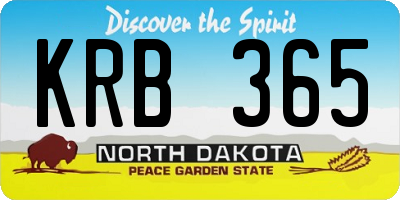 ND license plate KRB365