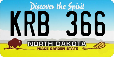 ND license plate KRB366