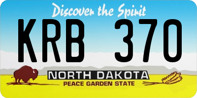 ND license plate KRB370