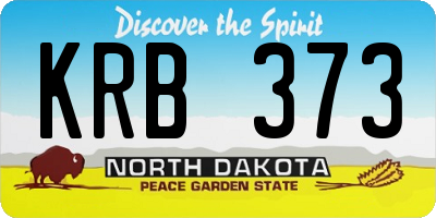 ND license plate KRB373