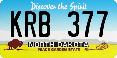 ND license plate KRB377