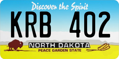 ND license plate KRB402