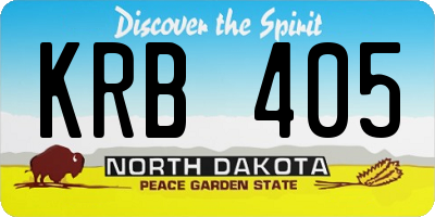ND license plate KRB405