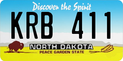 ND license plate KRB411
