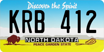 ND license plate KRB412