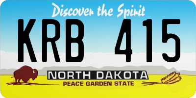 ND license plate KRB415
