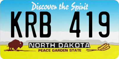 ND license plate KRB419