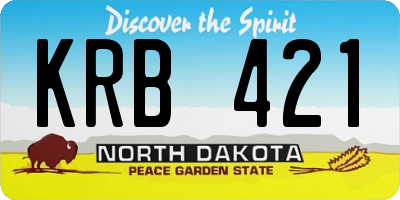ND license plate KRB421