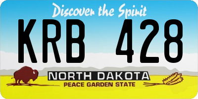 ND license plate KRB428