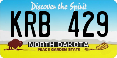 ND license plate KRB429