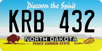 ND license plate KRB432