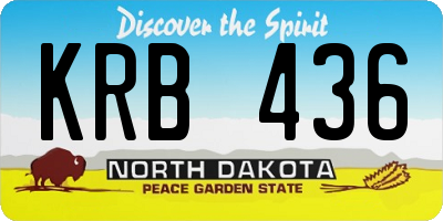 ND license plate KRB436
