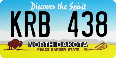 ND license plate KRB438