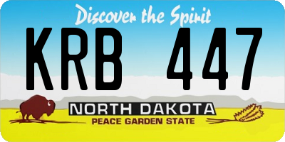 ND license plate KRB447