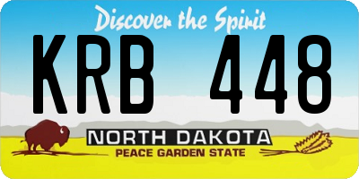 ND license plate KRB448