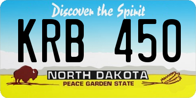 ND license plate KRB450